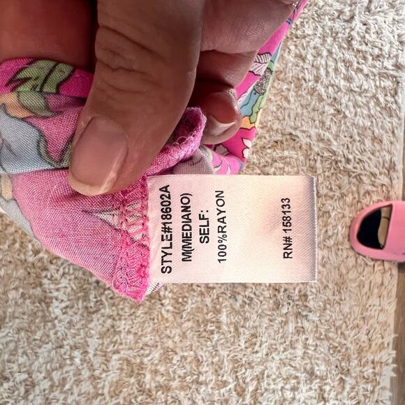 Staccato Women's Size M Flowy Floral Tie back floral top, flirty, romantic #3014 - Picture 6 of 7